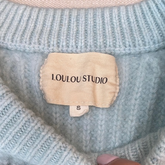 EUC Lou Lou Studio Crew Neck Knit Short Sleeve Sweater in Mint color - Picture 5 of 9